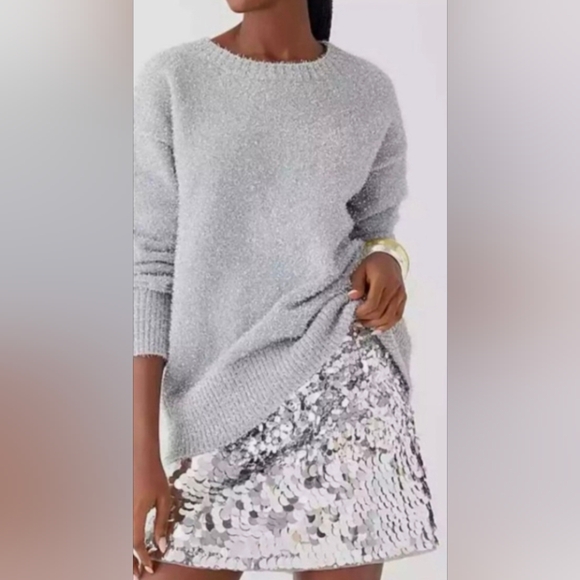 J.Crew Silver Cozy Sweater - Picture 1 of 6